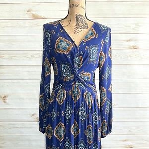 Boho Twist-Front Maxi Dress – NWOT